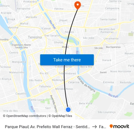 Parque Piauí| Av. Prefeito Wall Ferraz - Sentido Centro to Facid map