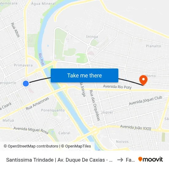 Santíssima Trindade | Av. Duque De Caxias - Sentido Centro to Facid map