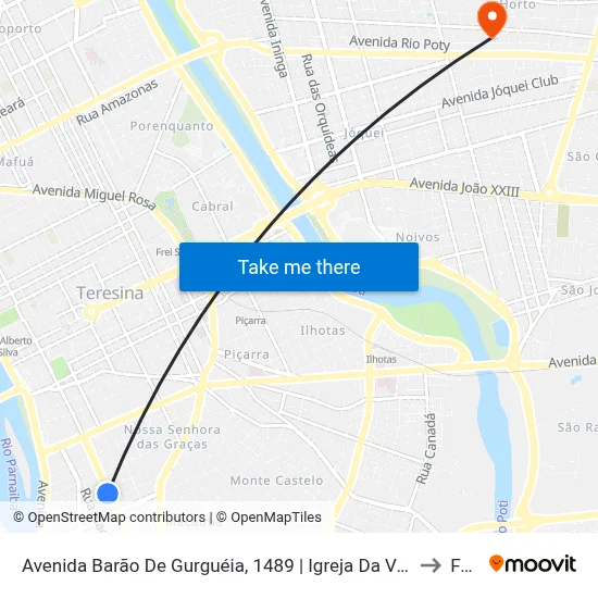Avenida Barão De Gurguéia, 1489 | Igreja Da Vermelha (Intermunicipal) to Facid map
