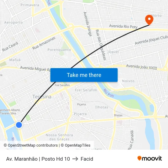 Av. Maranhão | Posto Hd 10 to Facid map