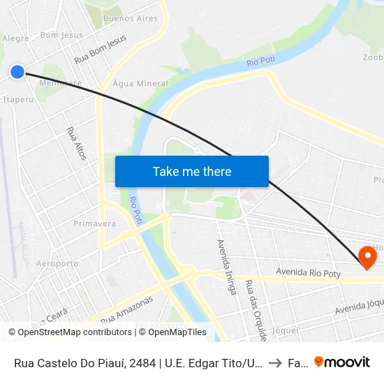 Rua Castelo Do Piauí, 2484 | U.E. Edgar Tito/U.E. Helena Carvalho to Facid map
