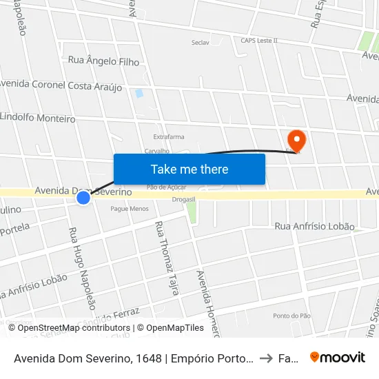 Avenida Dom Severino, 1648 | Empório Portobello to Facid map