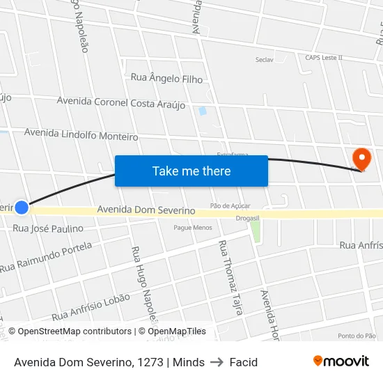 Avenida Dom Severino, 1273 | Minds to Facid map