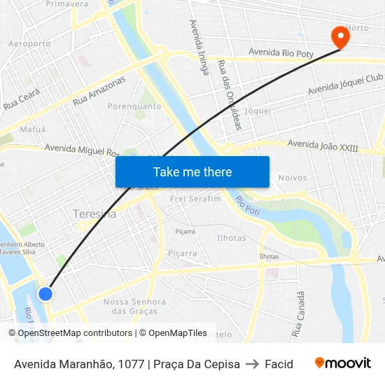 Avenida Maranhão, 1077 | Praça Da Cepisa to Facid map