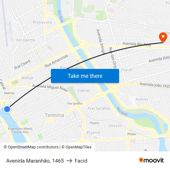 Avenida Maranhão, 1465 to Facid map
