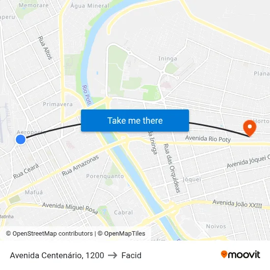 Avenida Centenário, 1200 to Facid map