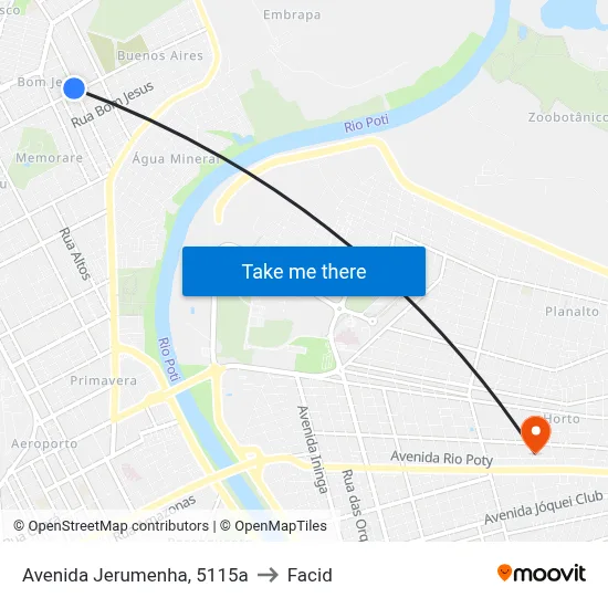 Avenida Jerumenha, 5115a to Facid map