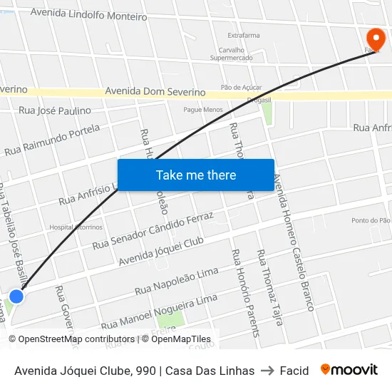 Avenida Jóquei Clube, 990 | Casa Das Linhas to Facid map