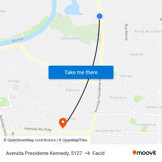 Avenida Presidente Kennedy, 5127 to Facid map