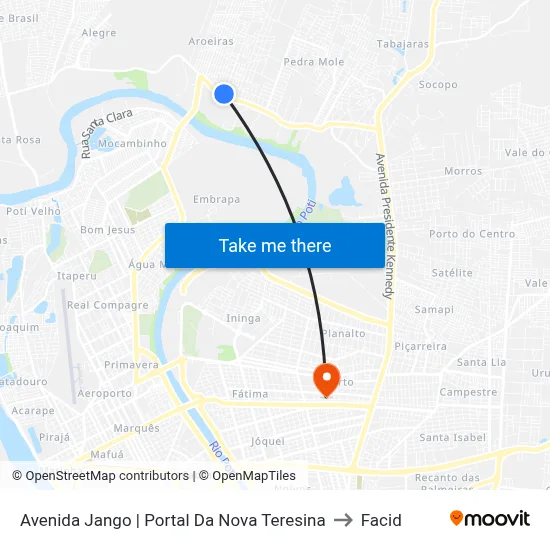 Avenida Jango | Portal Da Nova Teresina to Facid map