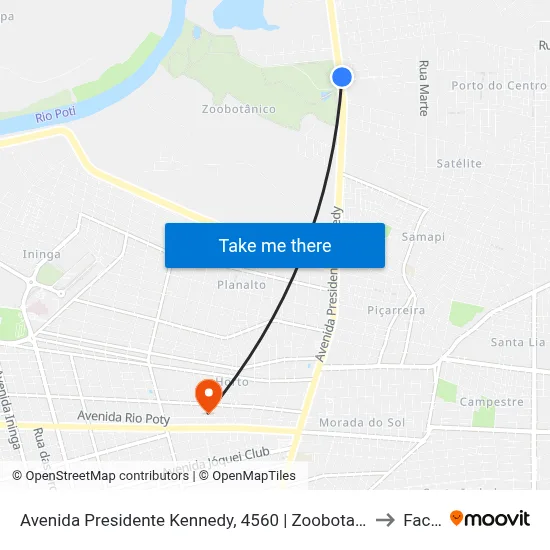 Avenida Presidente Kennedy, 4560 | Zoobotanico to Facid map