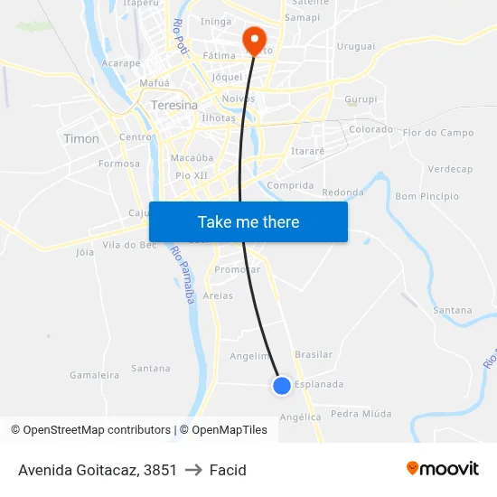 Avenida Goitacaz, 3851 to Facid map