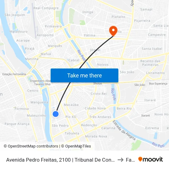 Avenida Pedro Freitas, 2100 | Tribunal De Contas Do Estado to Facid map