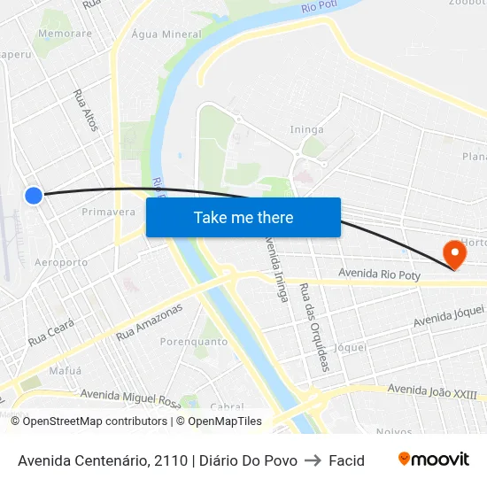 Avenida Centenário, 2110 | Diário Do Povo to Facid map