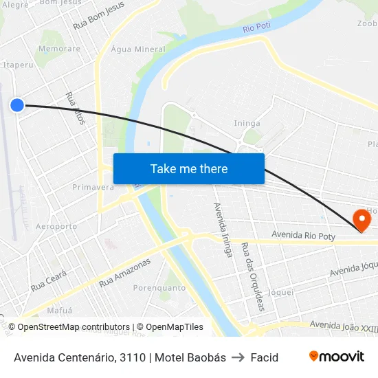 Avenida Centenário, 3110 | Motel Baobás to Facid map