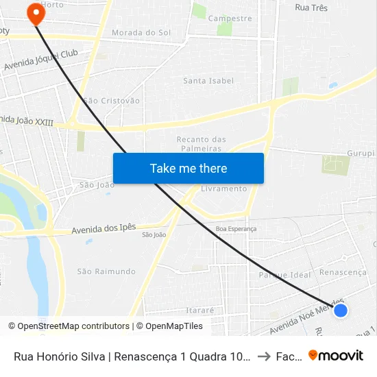 Rua Honório Silva | Renascença 1 Quadra 10, 04 to Facid map