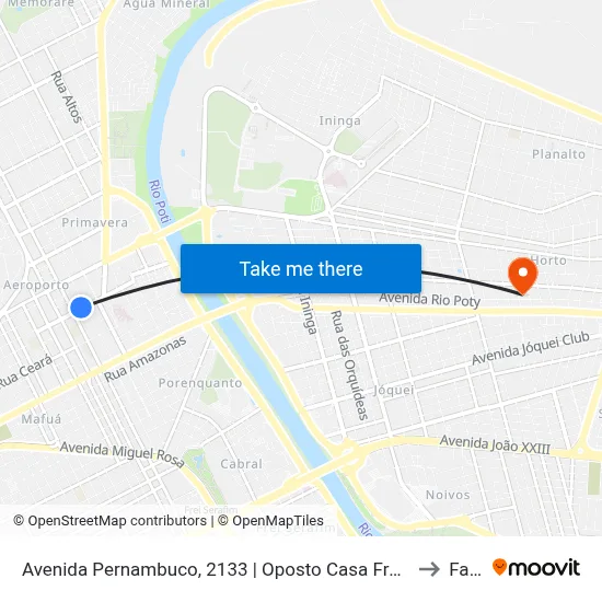 Avenida Pernambuco, 2133 | Oposto Casa Frederico Ozanam to Facid map