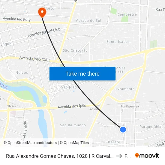 Rua Alexandre Gomes Chaves, 1028 | R Carvalho Supermercado (Rzinho) to Facid map