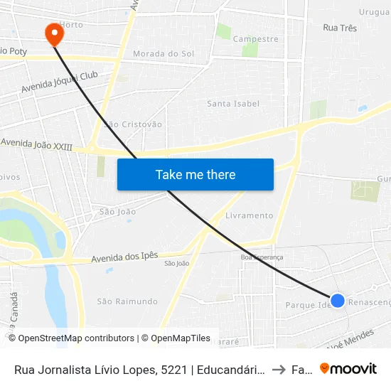 Rua Jornalista Lívio Lopes, 5221 | Educandário Santa Helena to Facid map