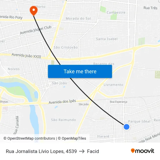 Rua Jornalista Lívio Lopes, 4539 to Facid map