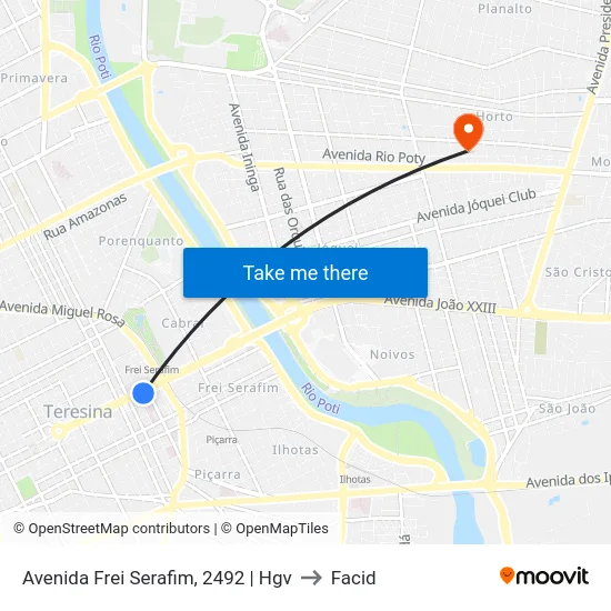 Avenida Frei Serafim, 2492 | Hgv to Facid map