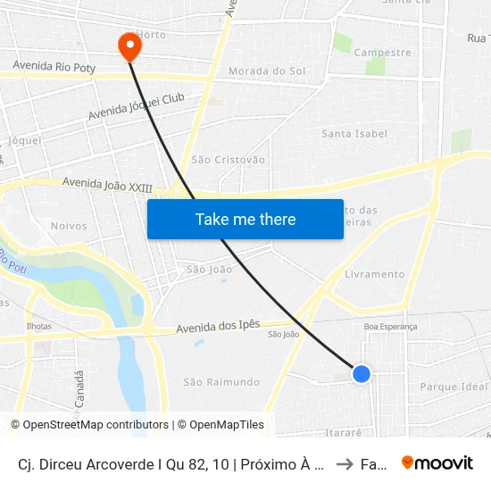 Cj. Dirceu Arcoverde I Qu 82, 10 | Próximo À Uespi to Facid map