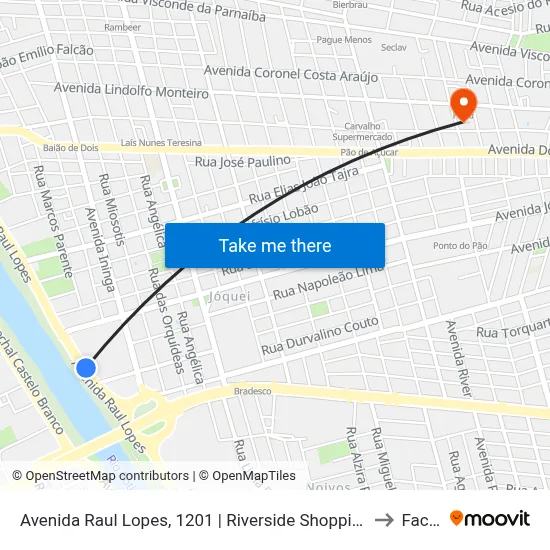 Avenida Raul Lopes, 1201 | Riverside Shopping to Facid map