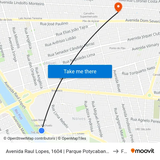 Avenida Raul Lopes, 1604 | Parque Potycabana/Oposto Aoteresina Shopping to Facid map