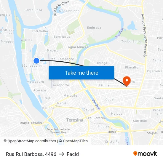 Rua Rui Barbosa, 4496 to Facid map