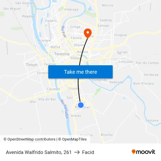 Avenida Walfrido Salmito, 261 to Facid map