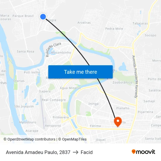 Avenida Amadeu Paulo, 2837 to Facid map