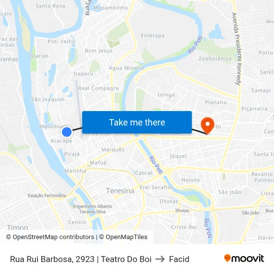 Rua Rui Barbosa, 2923 | Teatro Do Boi to Facid map