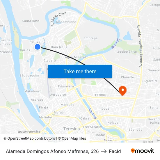 Alameda Domingos Afonso Mafrense, 626 to Facid map