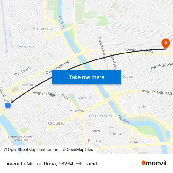 Avenida Miguel Rosa, 13234 to Facid map
