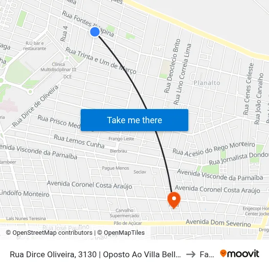 Rua Dirce Oliveira, 3130 | Oposto Ao Villa Bella Residence to Facid map