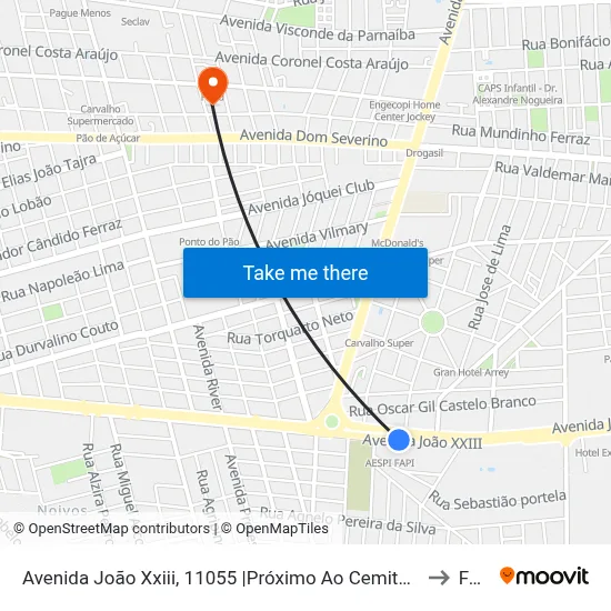 Avenida João Xxiii, 11055 |Próximo Ao Cemitério São Judas Tadeu to Facid map