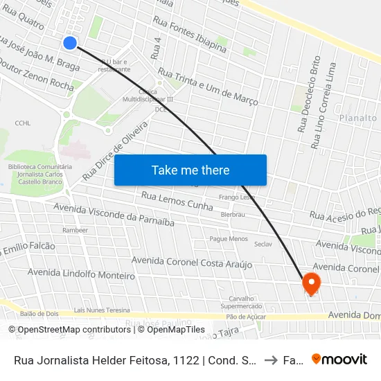 Rua Jornalista Helder Feitosa, 1122 | Cond. Santa Mônica to Facid map