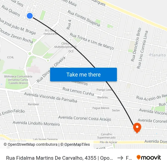 Rua Fidalma Martins De Carvalho, 4355 | Oposto Ao Cond. Santa Marta to Facid map