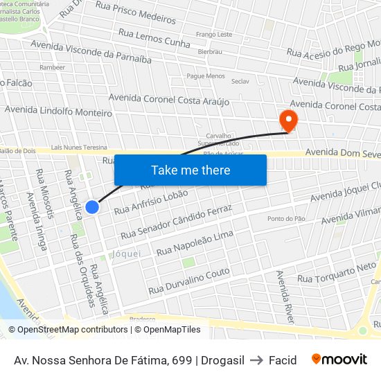 Av. Nossa Senhora De Fátima, 699 | Drogasil to Facid map