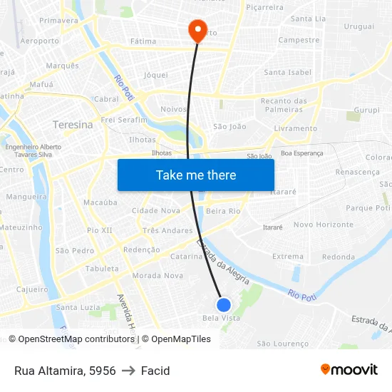 Rua Altamira, 5956 to Facid map