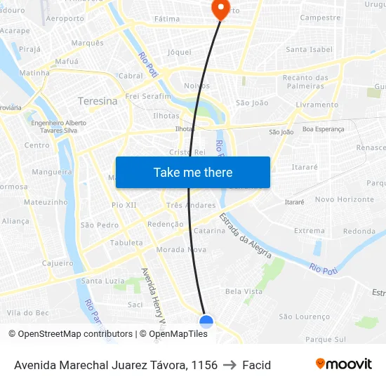 Avenida Marechal Juarez Távora, 1156 to Facid map