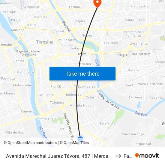 Avenida Marechal Juarez Távora, 487 | Mercado Do Parque Piauí to Facid map
