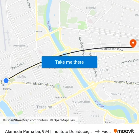 Alameda Parnaíba, 994 | Instituto De Educação to Facid map