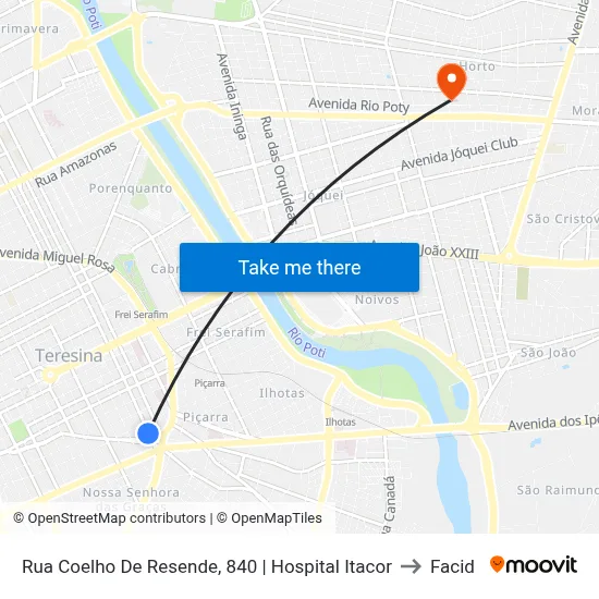 Rua Coelho De Resende, 840 | Hospital Itacor to Facid map