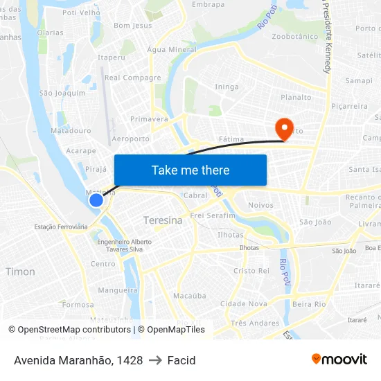 Avenida Maranhão, 1428 to Facid map