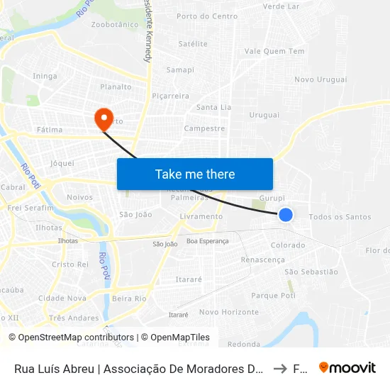 Rua Luís Abreu | Associação De Moradores Do Alto Da Ressurreição to Facid map