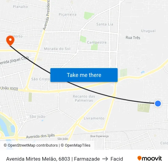 Avenida Mirtes Melão, 6803 | Farmazade to Facid map