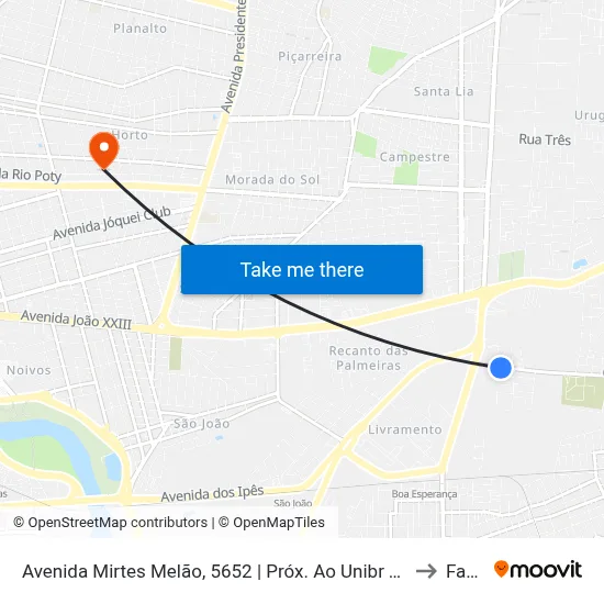 Avenida Mirtes Melão, 5652 | Próx. Ao Unibr Teresina to Facid map