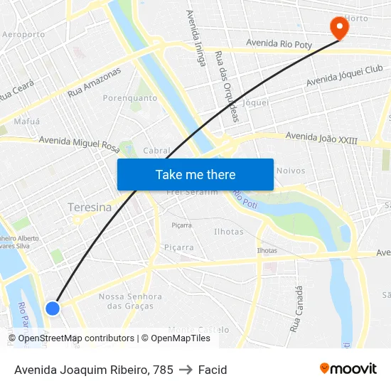 Avenida Joaquim Ribeiro, 785 to Facid map