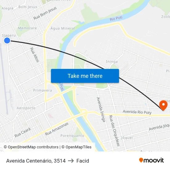 Avenida Centenário, 3514 to Facid map